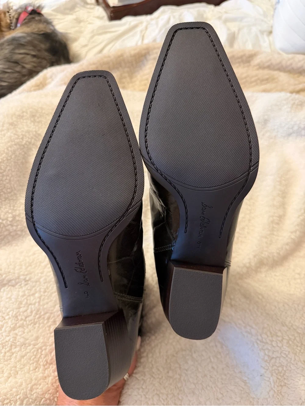 Sam Edelman Deep Olive Ashtyn 2 Croc-Embossed Leather Ankle Booties